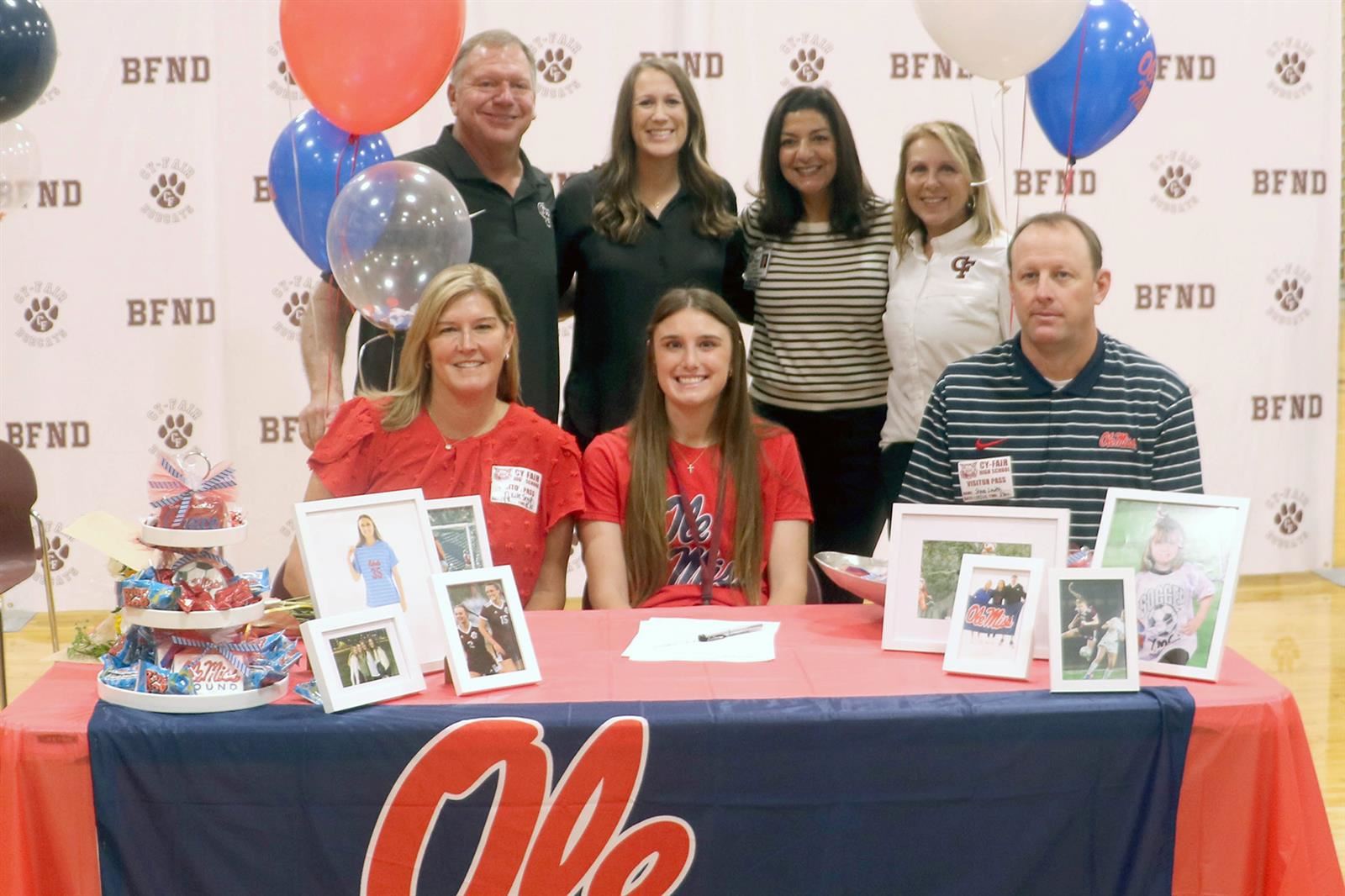 Cy-Fair High School senior Grace Smith signed a letter of intent to play soccer at the University of Mississippi.